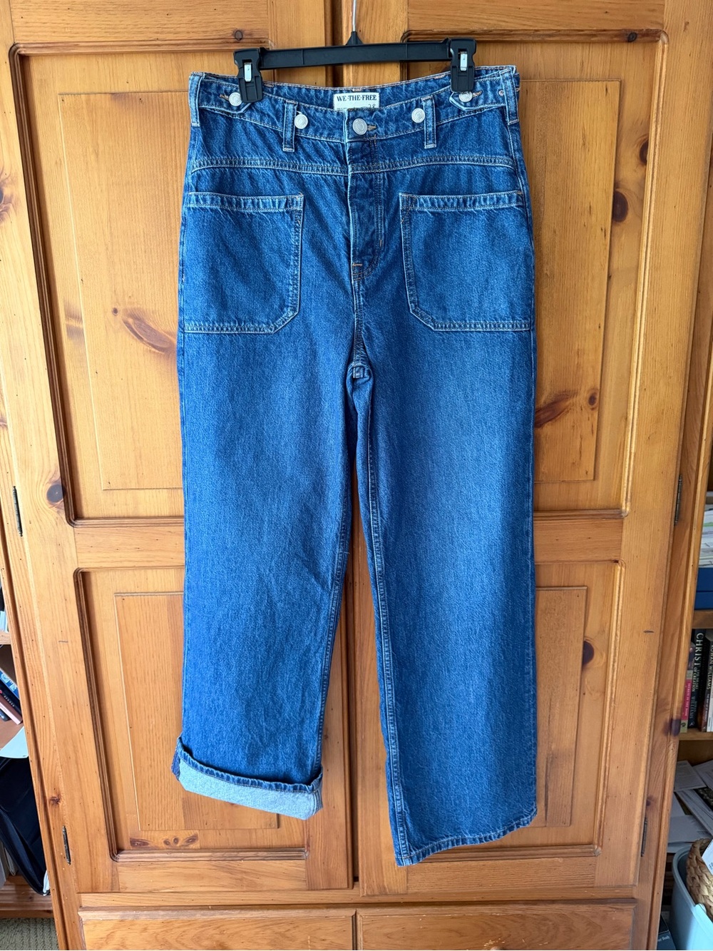 Free People We The Free Wide-Leg Palmer Jean in Indigo Blue size 28 - Picture 4 of 5